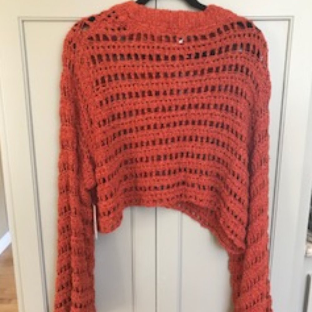 NWT Free PeopleCaught Up Bell Sleeve Crochet Knit - Picture 4 of 6